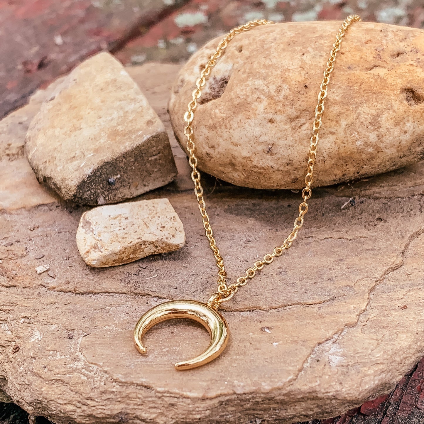 crescent horn necklace