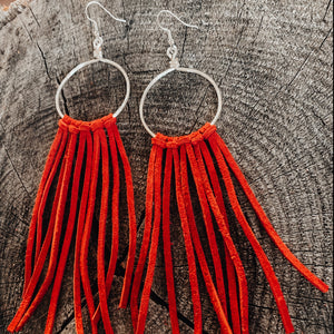 bulldog red hippie hoops