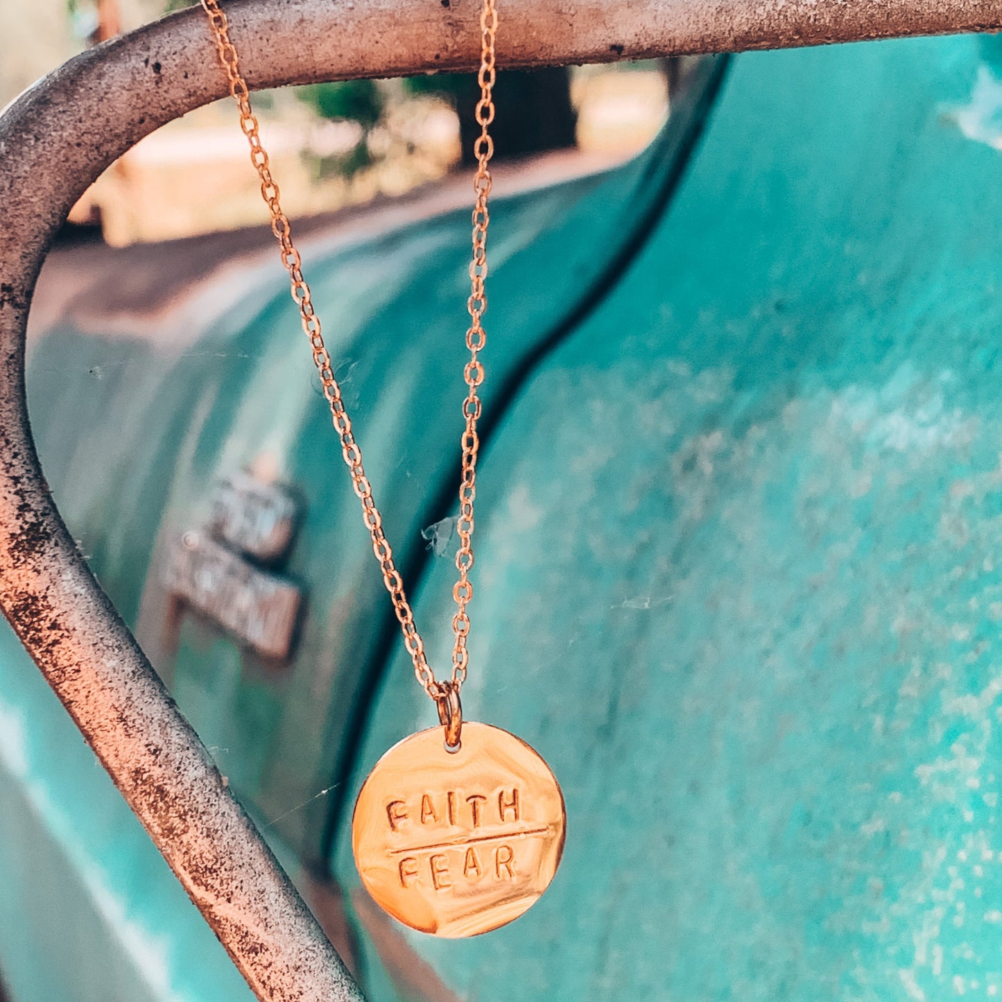 faith over fear necklace