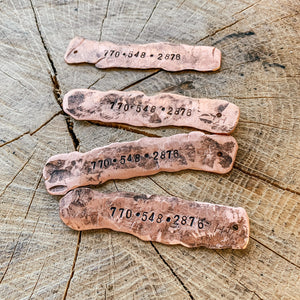 hammered copper keychain